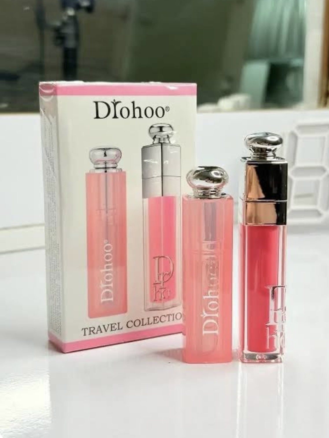 پک لیپ گلاس و‌بالم لب طرح دیورDrohoo lipgloss and lip balm