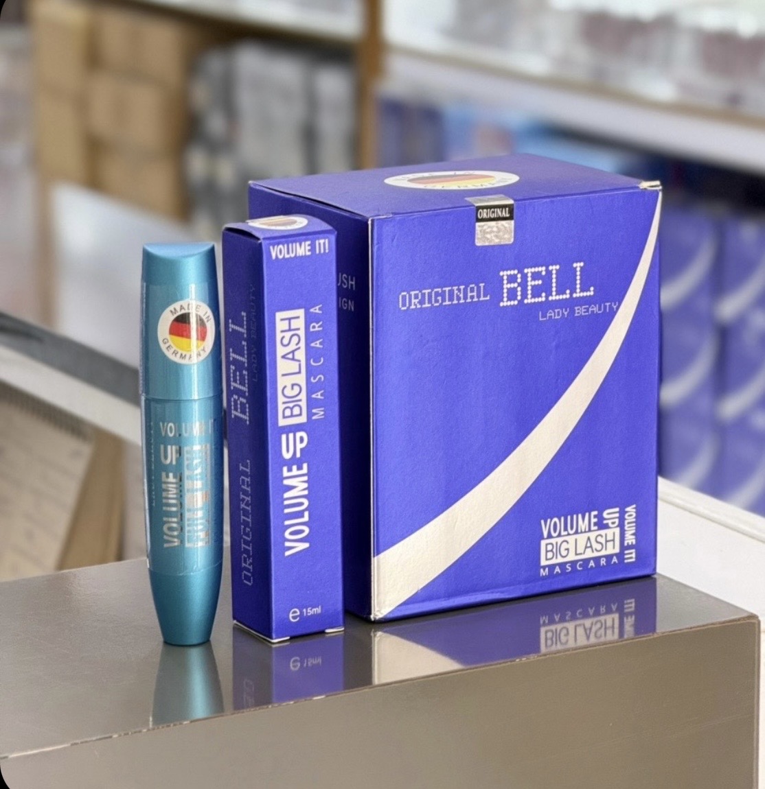 ریمل حجم دهنده پوکه آبی بل BELL