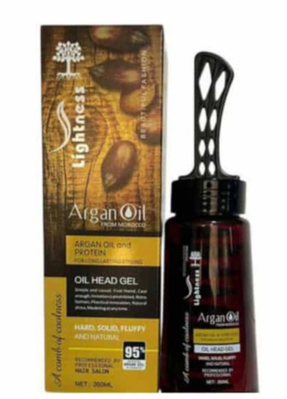 ژل حالتدهنده مو لایتنس مدل Argan حجم 260 میلیلیتر، مرطوبکننده، درخشانکننده، با قدرت حفظ حالت 24 ساعته، مناسب انواع مو، بدون چربی